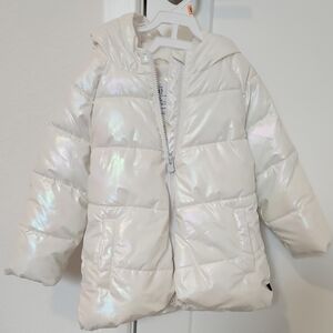 GAP Iridescent White Puffer Jacket for Kids